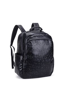 BLACK MEN'S 3D LOGOED BACKPACK IN ROCCO BAROCCO ECO-LEATHER ROCCO BAROCCO | RBR910B8101NERO